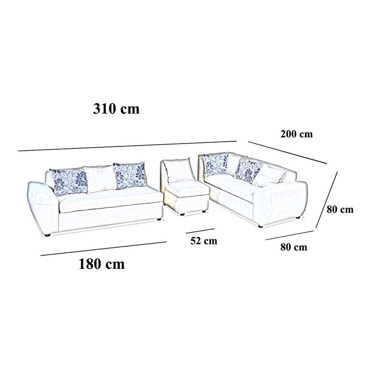 Sofá Seccional Modular Elegant Detail Houston 7 Cuerpos Negro Gris