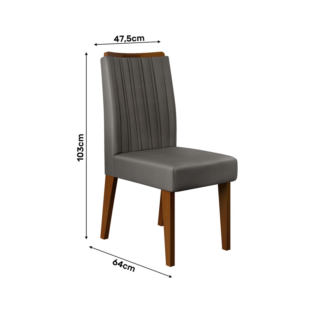 Juego de Comedor Di Poretti Celeste 6 Sillas Gris