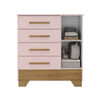 C&oacute;moda Di Poretti Design Catavento 4 Cajones 1 Puerta Rosado Nude