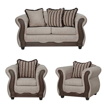 Juego de Living Black Factory Sofia 4 Cuerpos Beige