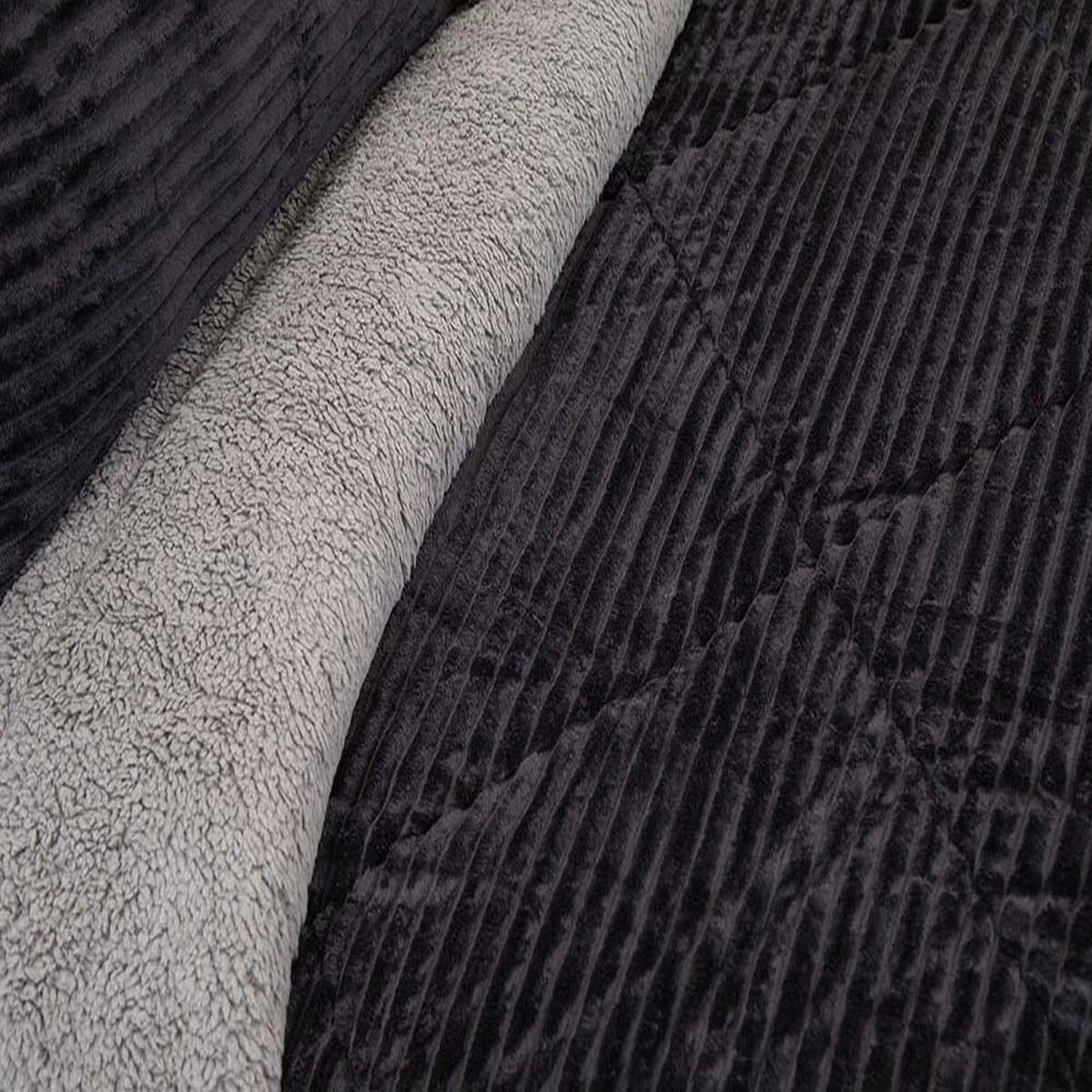 Cubrecama Doral King Negro Cotelón
