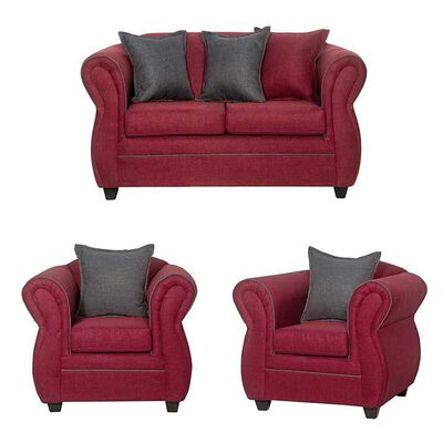 Imagen 1 del producto Juego de Living Black Factory Emili 4 Cuerpos Burdeo