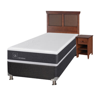 Imagen 2 del producto Box Spring CIC 1,5 Plazas New Ortopedic + Respaldo + Velador New Torino