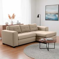 Sofá Seccional Derecho Living Factory Roma 3 Cuerpos Beige