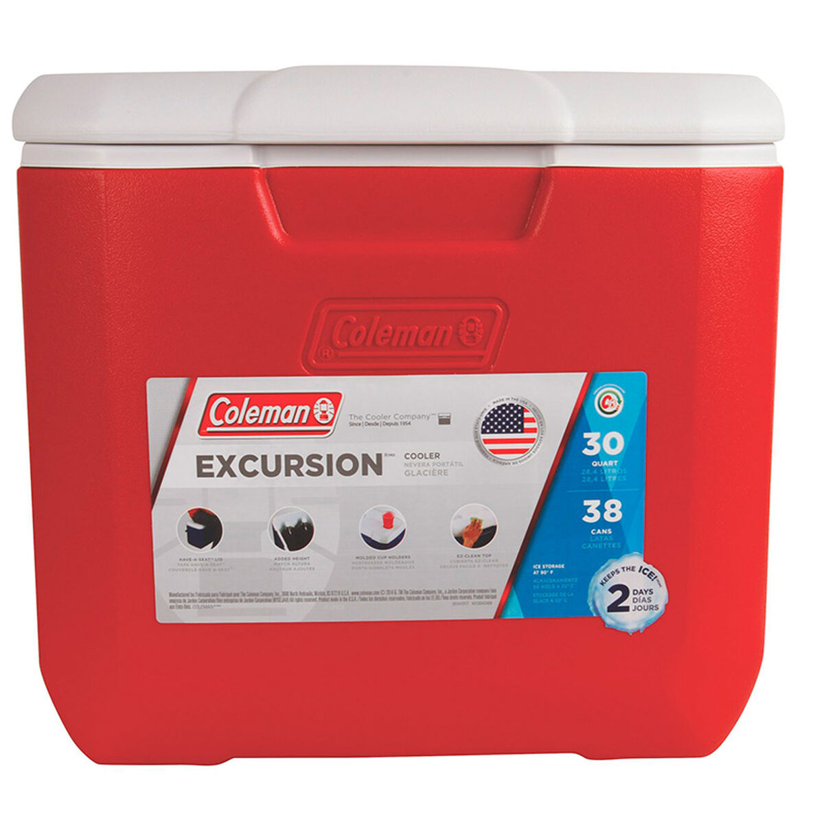 Cooler Coleman Nevera 30QT Rojo
