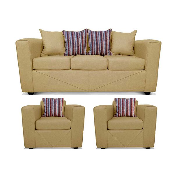 Juego de Living Elegant Detail Santa Fe  Sofá 3 Cuerpos + Dos Sillones 1 Cuerpo Beige