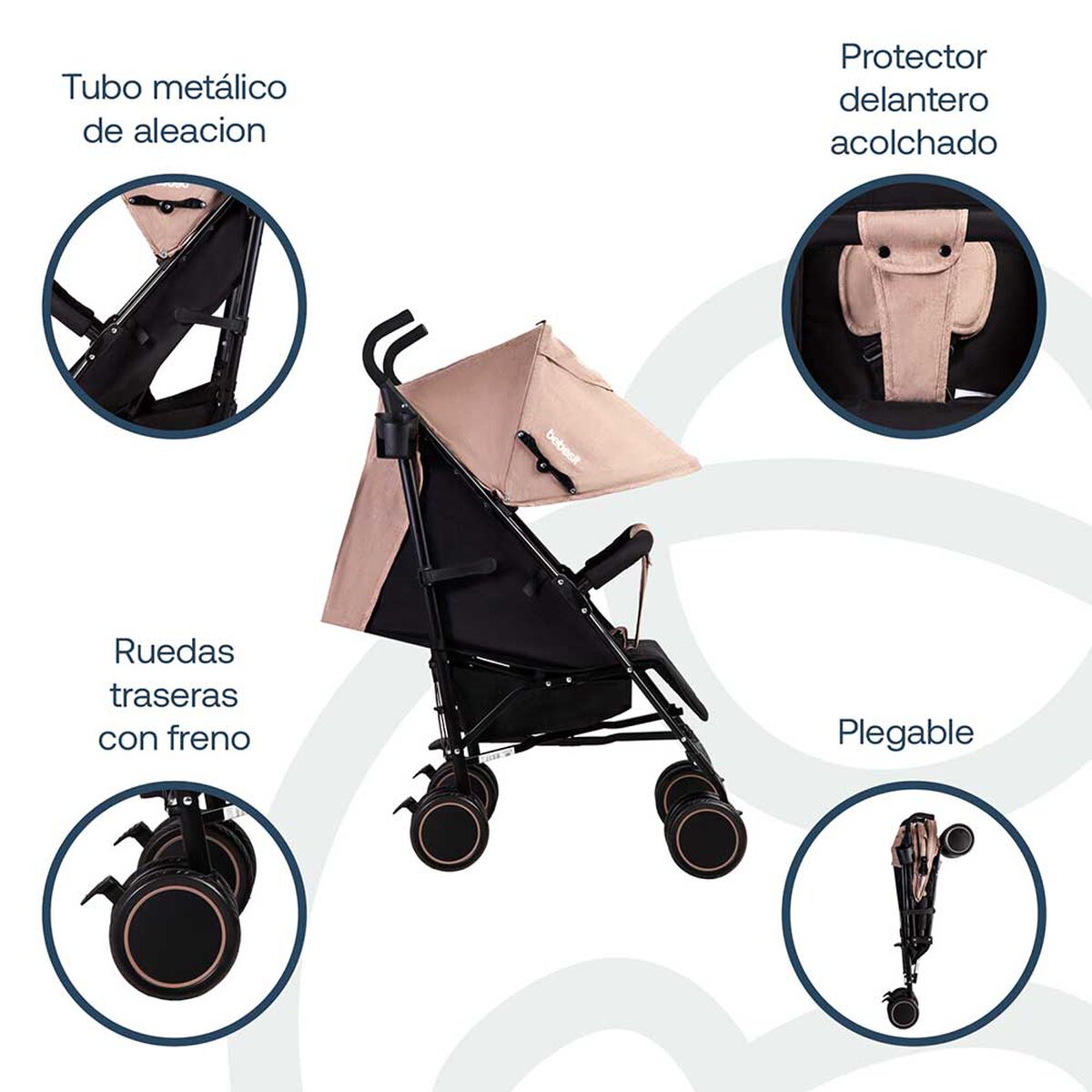 Coche Paragua Kronos Beige Bebesit