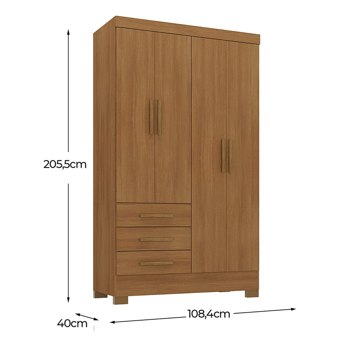 Closet Di Poretti Design Paraty 3 Cajones 4 Puertas Caf&eacute; Claro