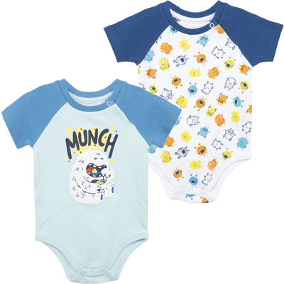 Pack 2 Body Manga Corta Bebo Chess Baby Azul, Navy