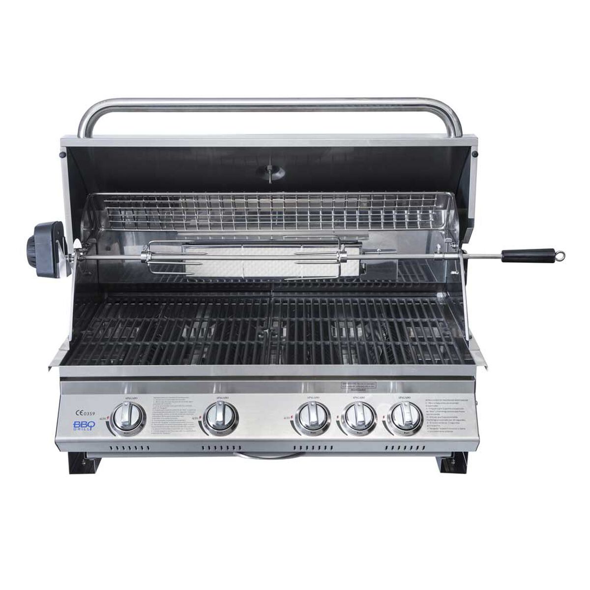 Parrilla a Gas Encendido Electrónico BBQ Grill Kansas Acero Inoxidable 4 Quemadores