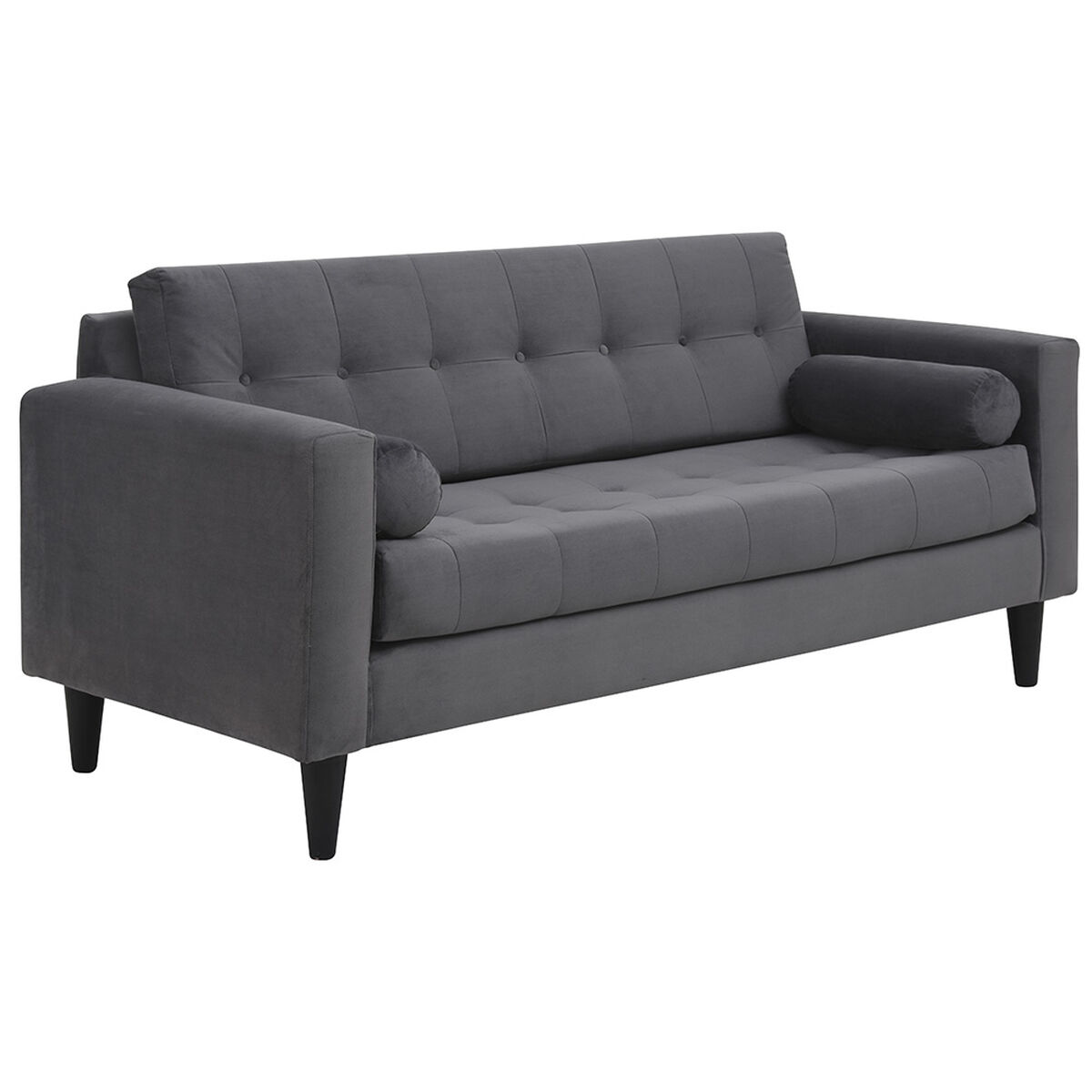 Sofá Felpa Bodevir Retro 3 Cuerpos Gris