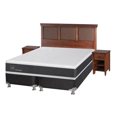 Imagen 2 del producto Box Spring CIC Base Dividida King New Ortopedic + Respaldo + 2 Veladores New Torino