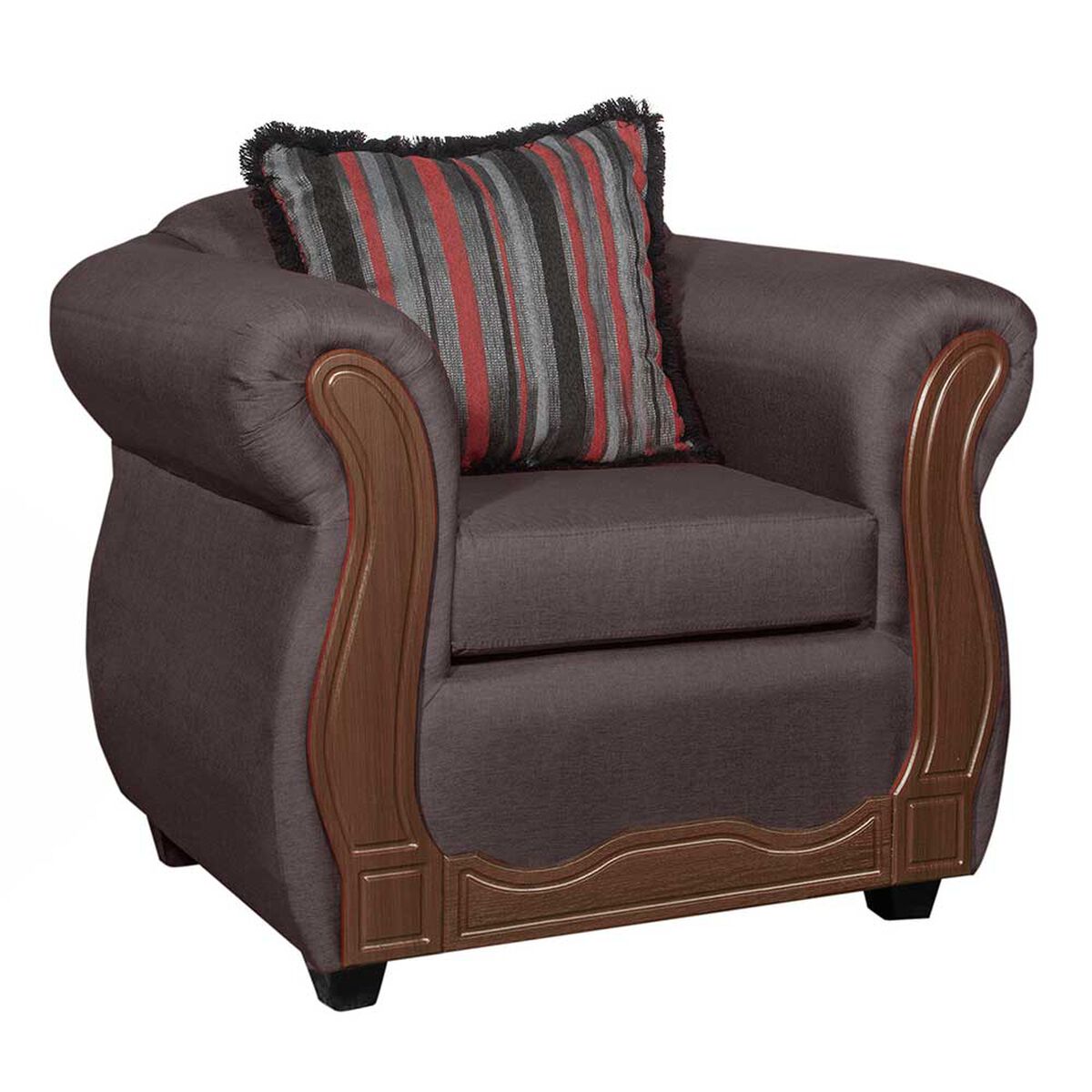 Juego de Living Black Factory Sofia Sof&aacute; 3 Cuerpos + Dos Sillones 1 Cuerpo Caf&eacute;