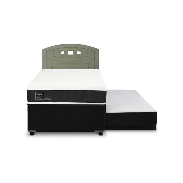 Cama Nido CIC 1,5 Plazas Ortopedic + Respaldo Gales Olivo
