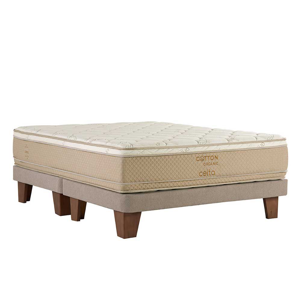 Cama Europea Celta Base Dividida King Cotton Organic