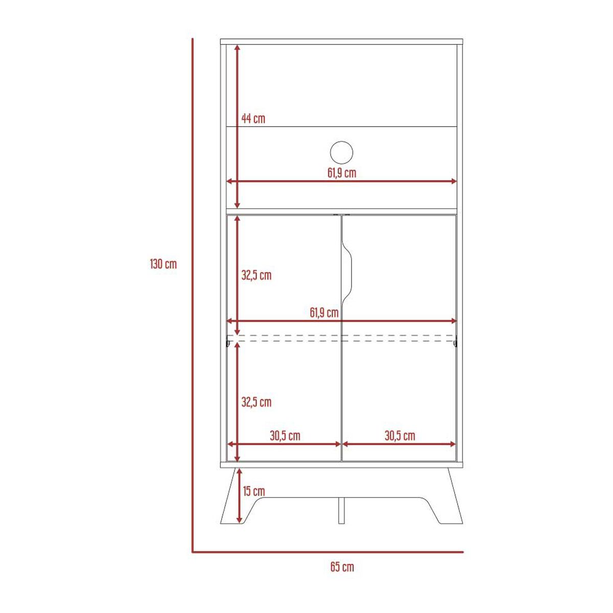 Mueble para Microondas TuHome Bi Color Blanco Duna 2 Puertas