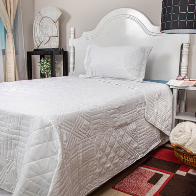 Quilt Doral 1,5 Plazas Blanco Elegance