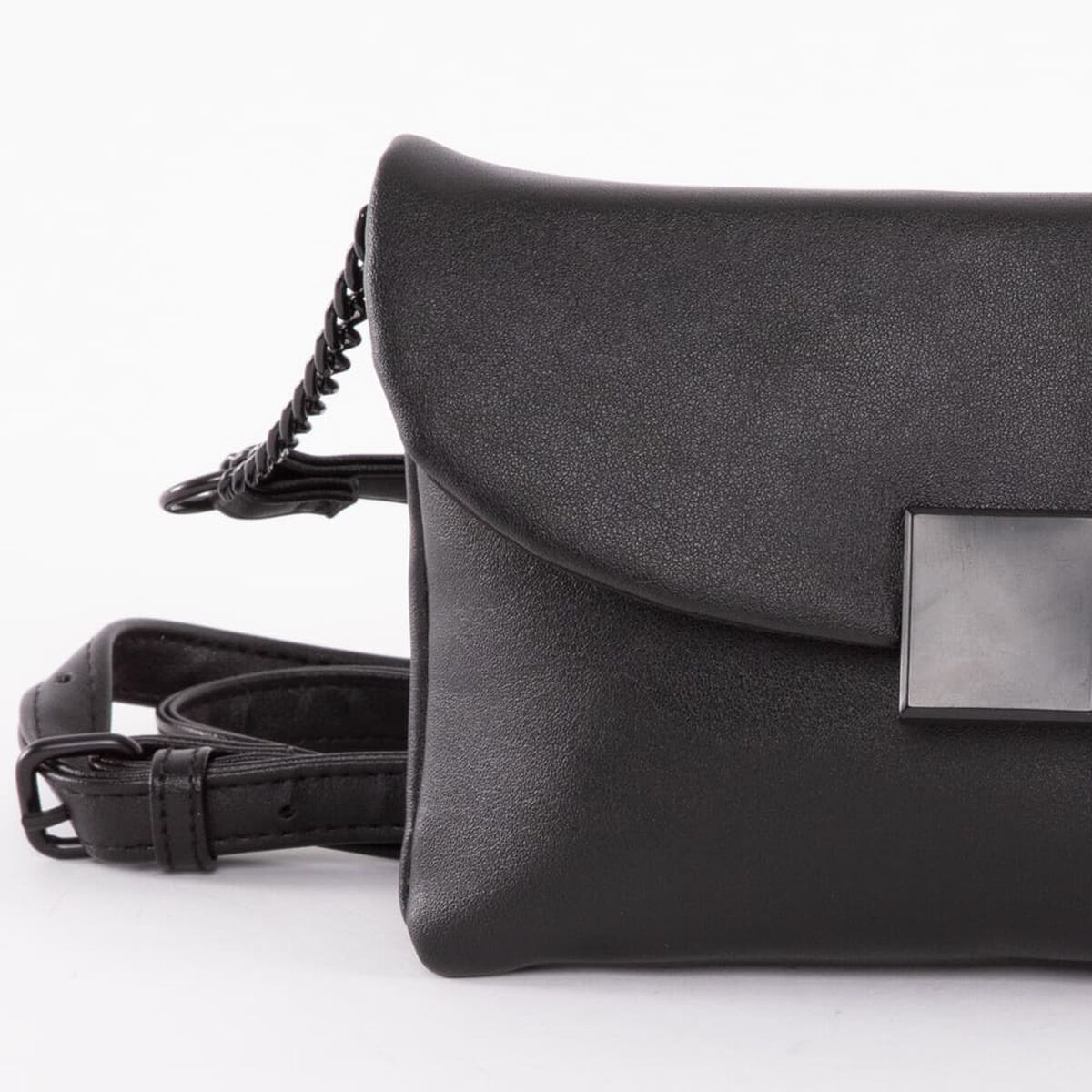 Cartera Cross Bag Negra Eco Cuero Mujer Icono