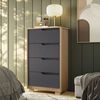 Cómoda Vekkahome Sole 4 Cajones Gris Café