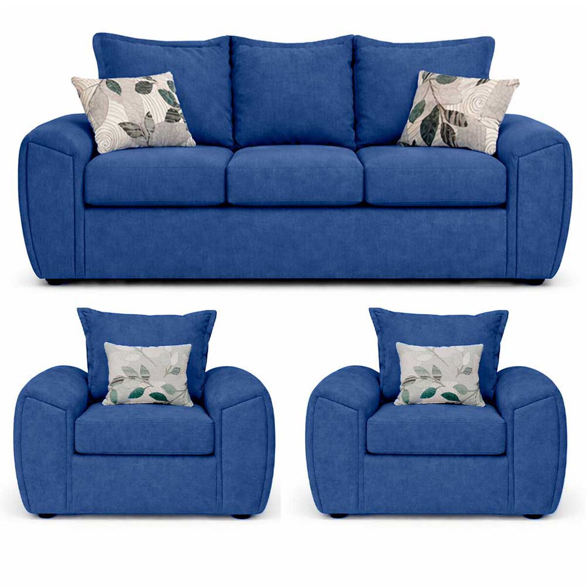 Juego de Living Elegant Detail New Houston 3-1-1 Cuerpos Azul