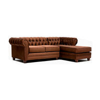 Sofá Seccional Barra Design Chesterfield Derecho 3 Cuerpos Café