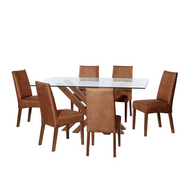 Juego de Comedor Latam Home Merida 6 Sillas Tabaco