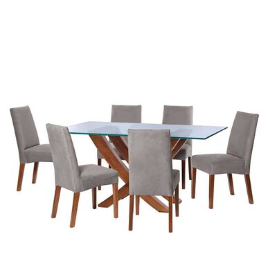 Juego de Comedor Latam Home Alicante 6 Sillas Gris