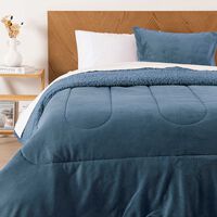 Plumón Mashini Coral Sherpa 1.5 Plazas Azul