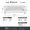 Sof&aacute; Tela Velvet Latam Home Brescia 3 Cuerpos