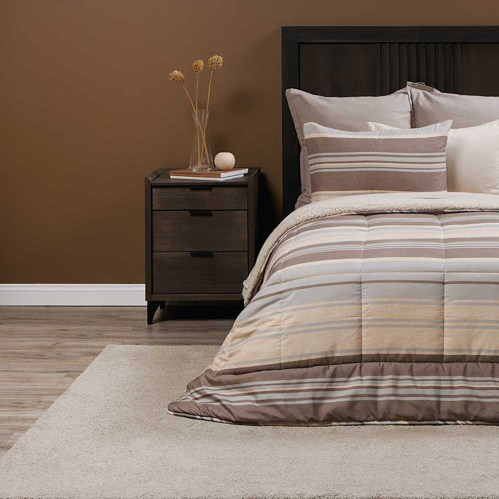 Plumón Rosen 1,5 Plazas Sherpa Alaska Louise Café/Beige/Gris