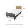 Cama Europea CIC 1 Plaza Smart + Respaldo Dublin Mostaza