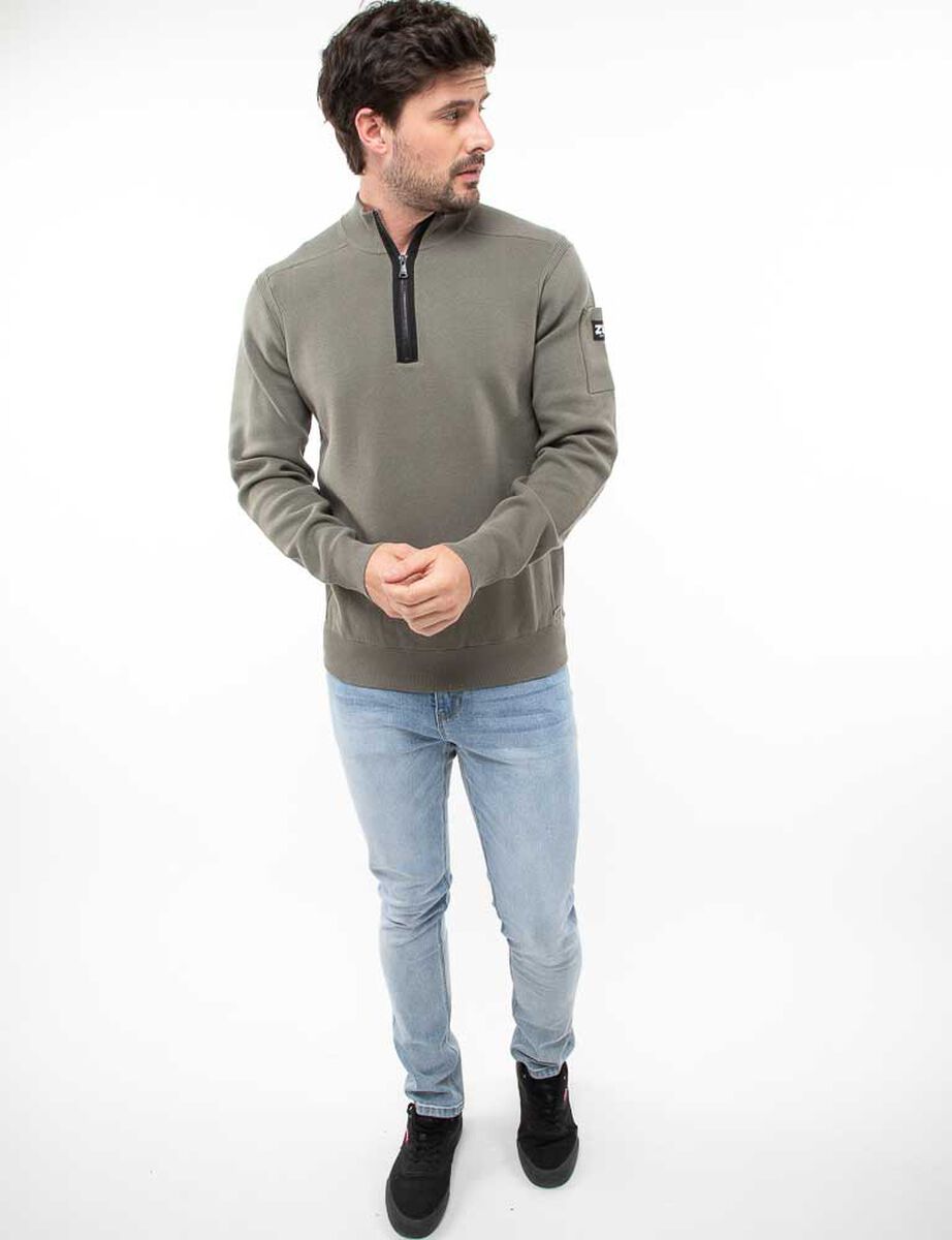Sweater Medio Cierre Slim Hombre Zibel