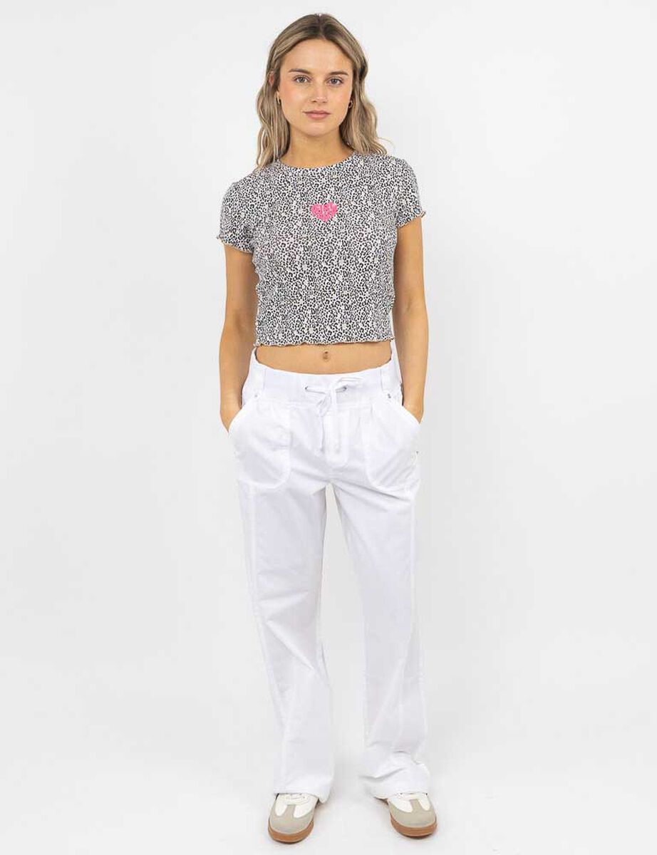 Polera Crop Con Estampado Mujer Icono