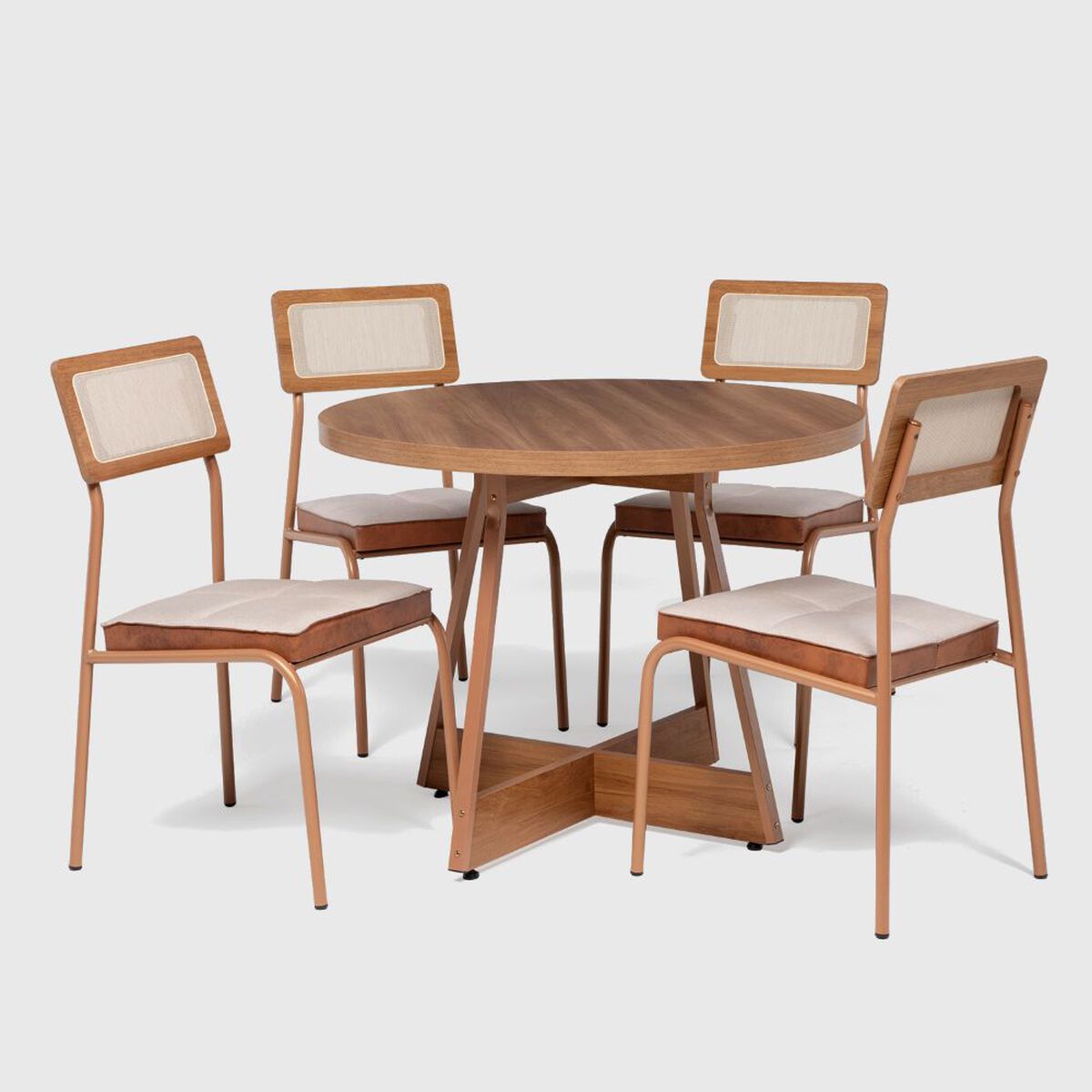 Juego de Comedor Roca Capitolio 4 Sillas Canela