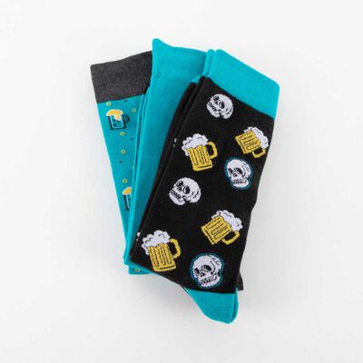 Imagen 2 del producto Pack 3 Calcetines Hombre Icono Verde-Oscu