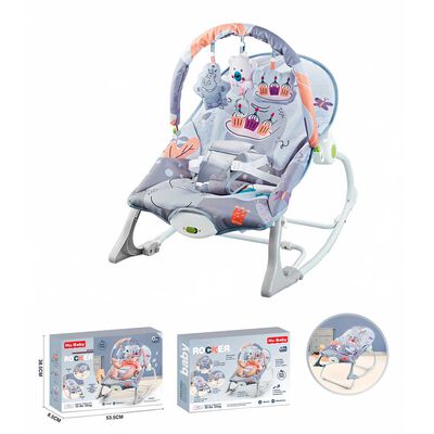 Imagen 1 del producto Silla Nido Mecedora con Vibración y  Melodía Gris LuBabycas