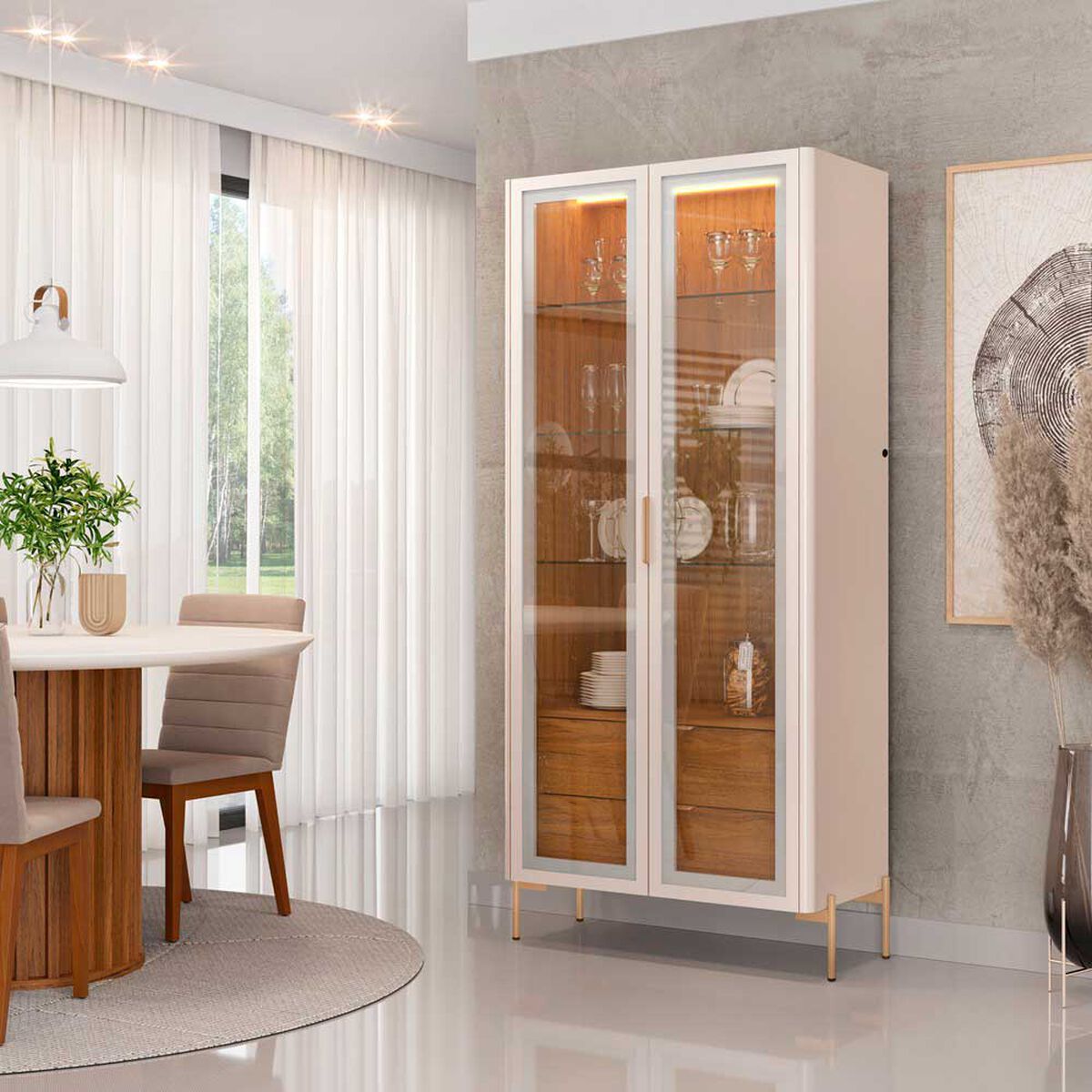 Vitrina Altavision Olivia Blanco Crema