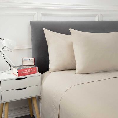 Imagen 2 del producto Juego de Sábanas Liso Casanova 144 Hilos 1 Plaza Taupe