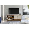 Rack TV Home Mobili Meda Hasta 65" Blanco Off Café