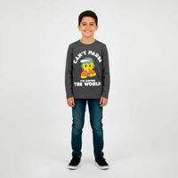 Polera Manga Larga Niño Chess Grafito, Turqueza