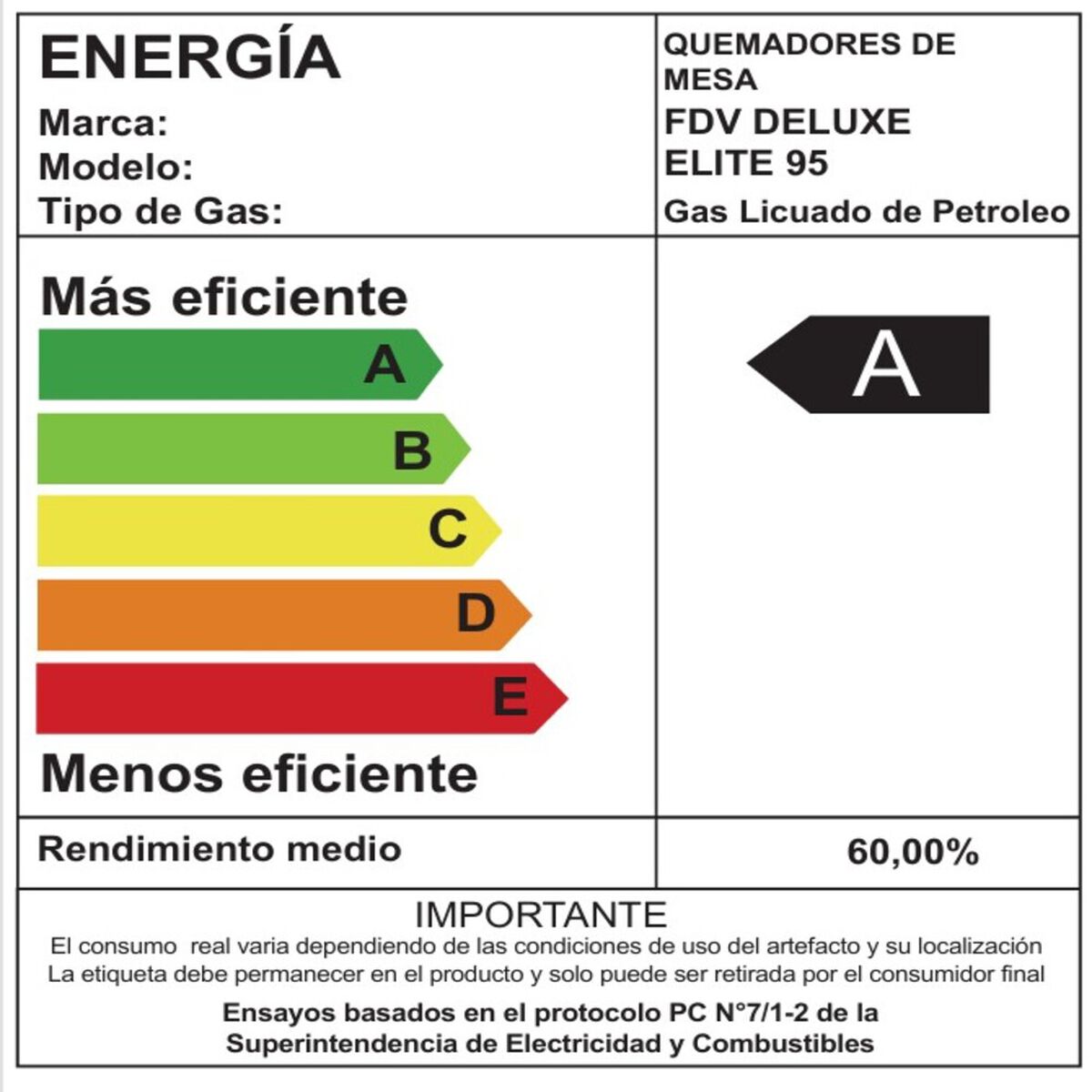 Encimera a Gas FDV Deluxe Elite 95 NAT 5 Quemadores