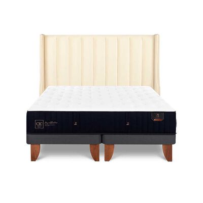 Cama Europea CIC Base Dividida 2 Plazas Premium + Respaldo Panaro