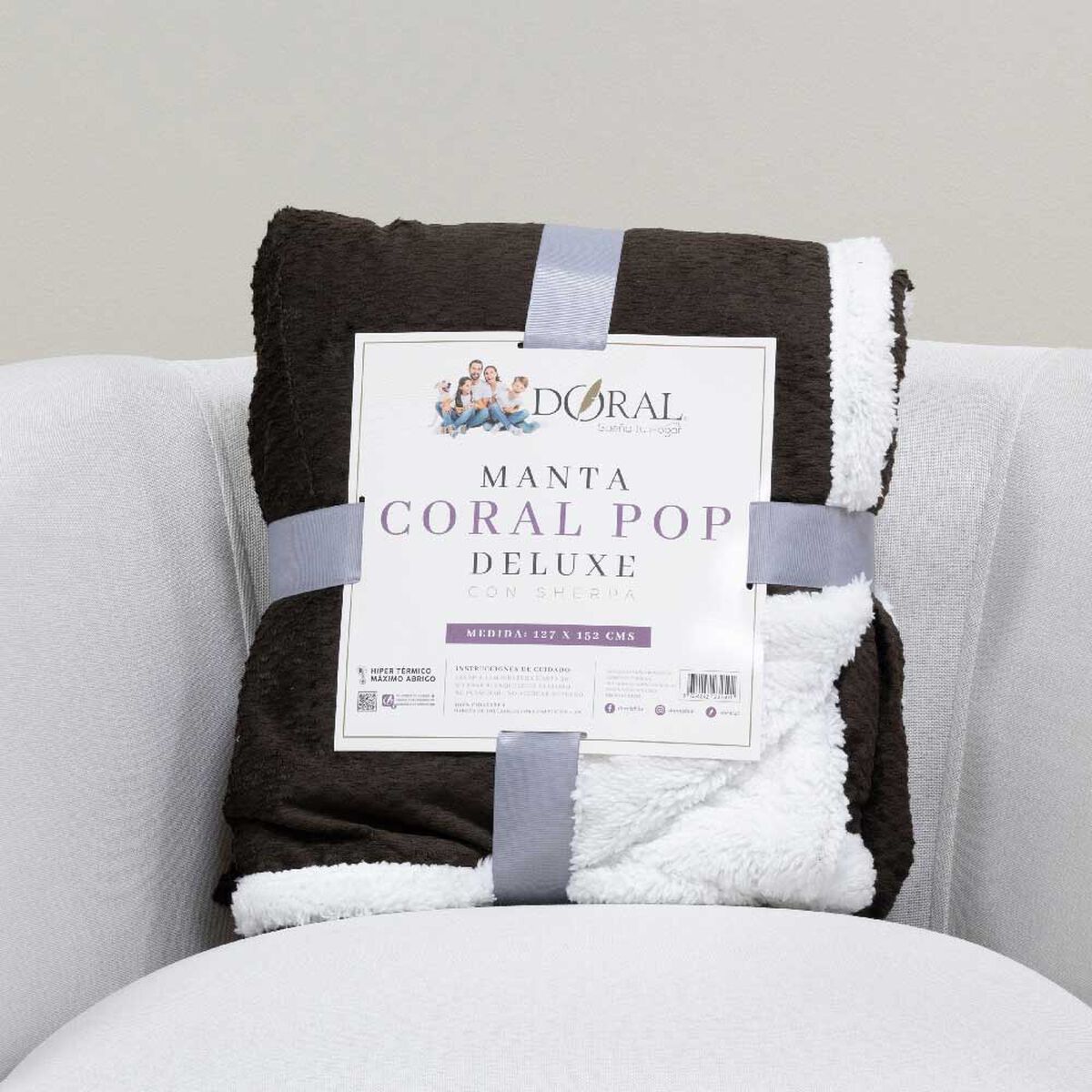 Manta Doral Coral Pop Sherpa 127x152 cm D4