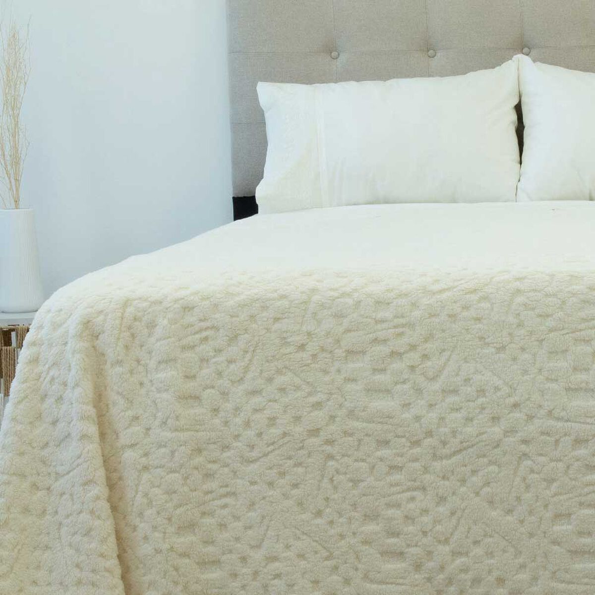 Frazada Doral 2 Plazas Chiporro Jacquard Liso Crudo