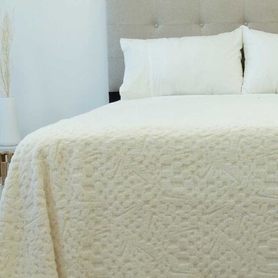 Frazada Doral 2 Plazas Chiporro Jacquard Liso Crudo