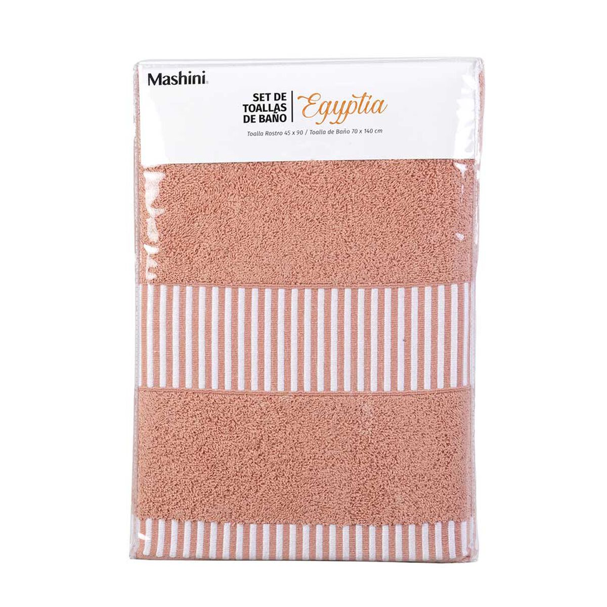 Juego de Toallas Mashini Liso 70 x 140 cm Coral