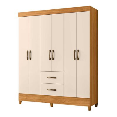 Imagen 2 del producto Combo Clóset 6 Puertas 2 Cajones + Cómoda 4 Cajones Vekkahome Mobi Beige