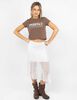 Polera Crop Con Estampado Manga Corta Mujer Icono