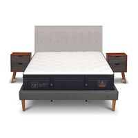 Cama Europea CIC King Súper Premium + Respaldo + Veladores