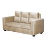 Juego de Living Diseño A&M Home Loreto Sofá 3 Cuerpos + 2 Pouf 1 Cuerpo  Beige Felpa